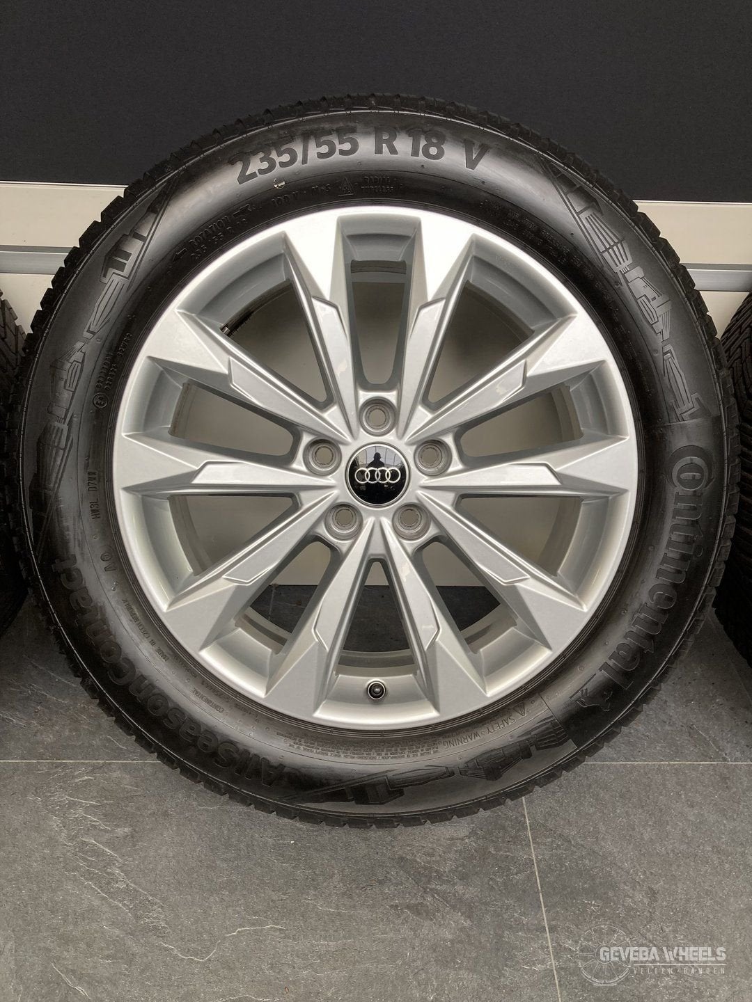 18” originele Audi Q3 F3 velgen + allseason banden 5x112 83A, 18 inch, Gebruikt, -, -