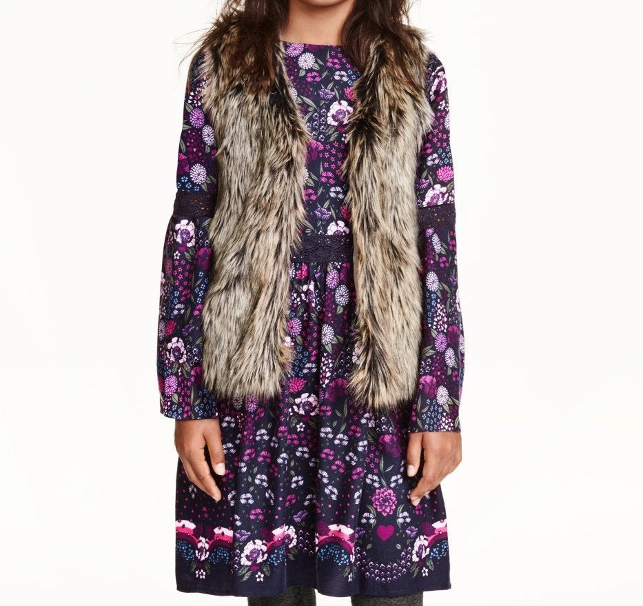 H&M gilet van imitatiebont bonten jas maat 146 jassy, Meisje, H&M, Nieuw, Ophalen of Verzenden
