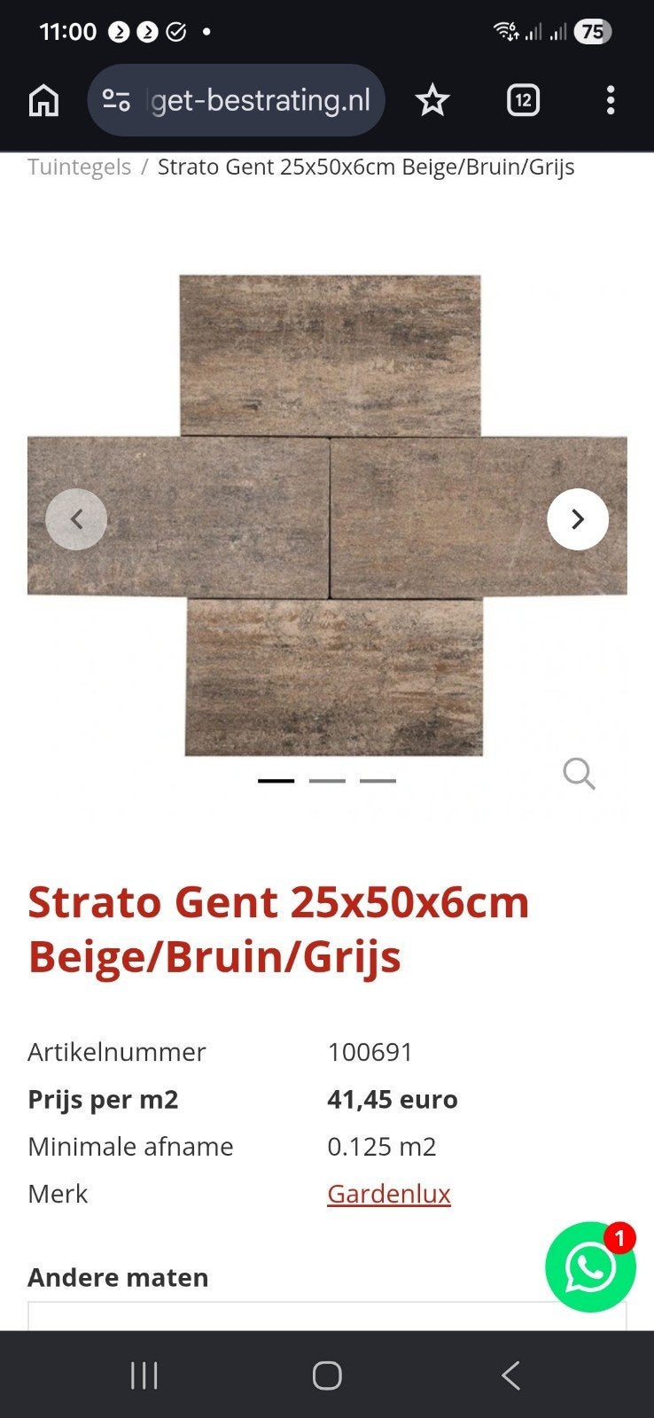 5 m² Nieuwe Gardenlux Strato Gent tuintegels, Tuin en Terras, Ophalen, Keramiek, Nieuw, 5 tot 10 m²