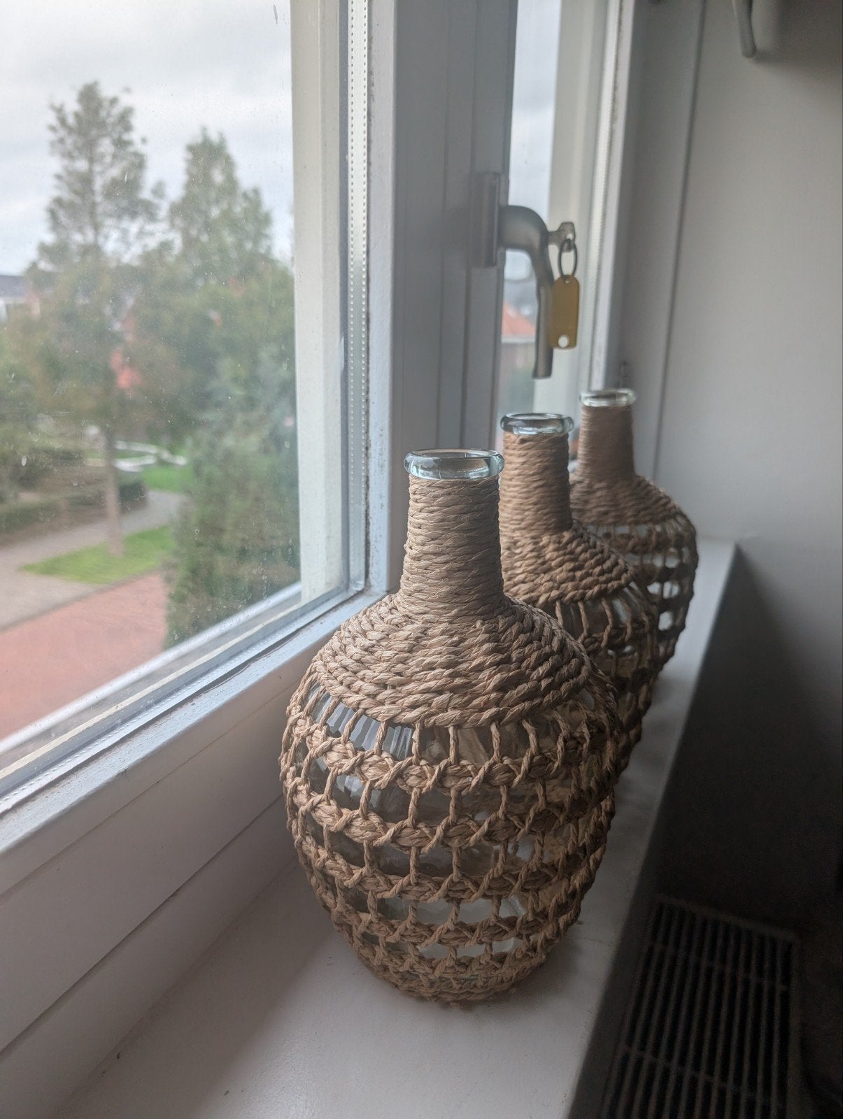 Set van 6 Rotan Vaasjes - 25 cm Hoog, Ophalen, Bruin, Met patroon/structuur, Natuurlijk materiaal