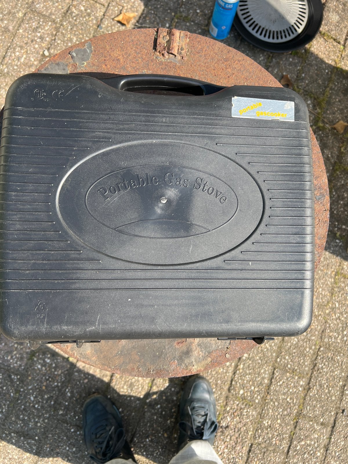 Draagbaar Gasfornuis met 5 Gasbusjes en Grillplaat, Ophalen, Gebruikt