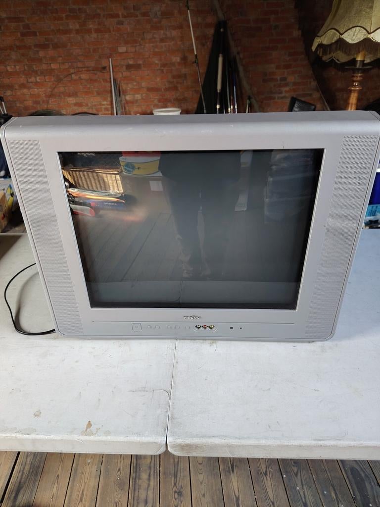 Proline S2110PF CRT TV Toestel - Grijs, Audio, Tv en Foto, Vintage Televisies, Ophalen