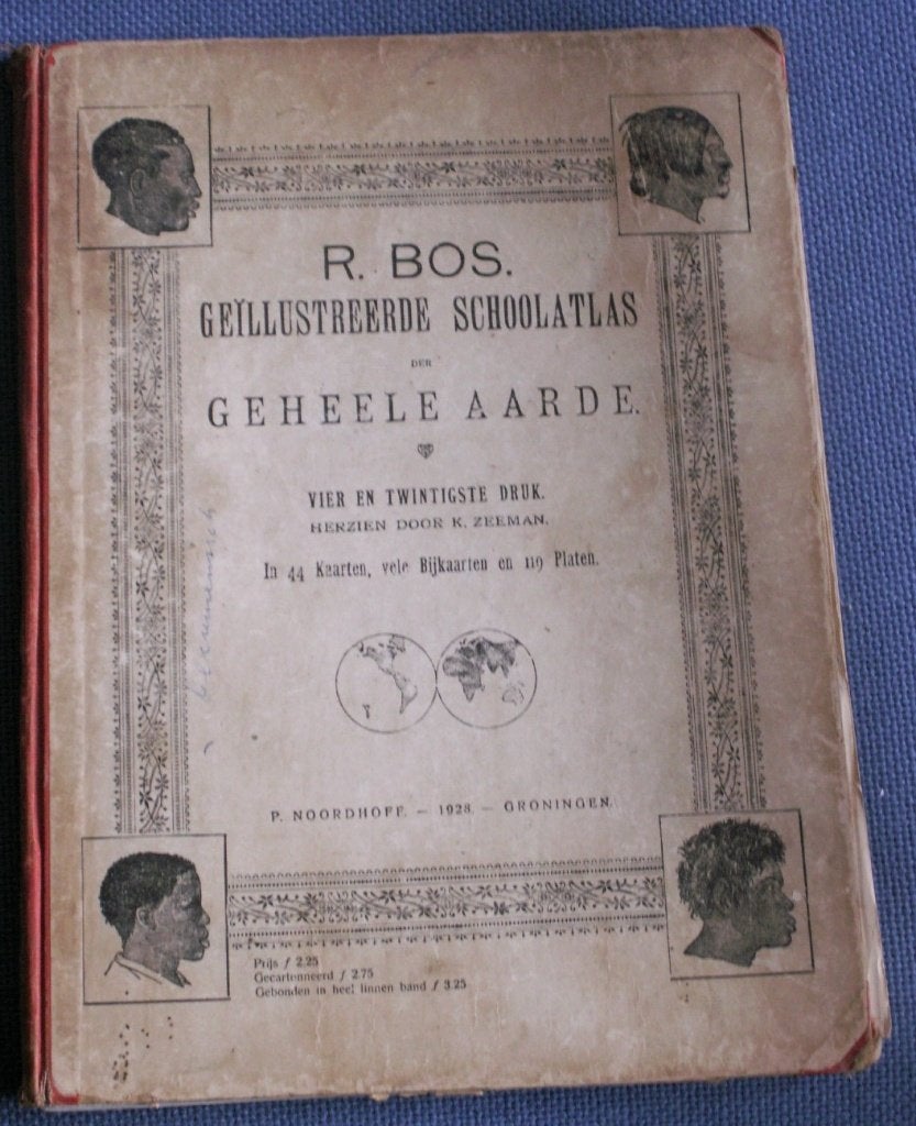 Oude Geillustreerde Schoolatlas 1928 R.Bos Geheele aarde, Ophalen of Verzenden
