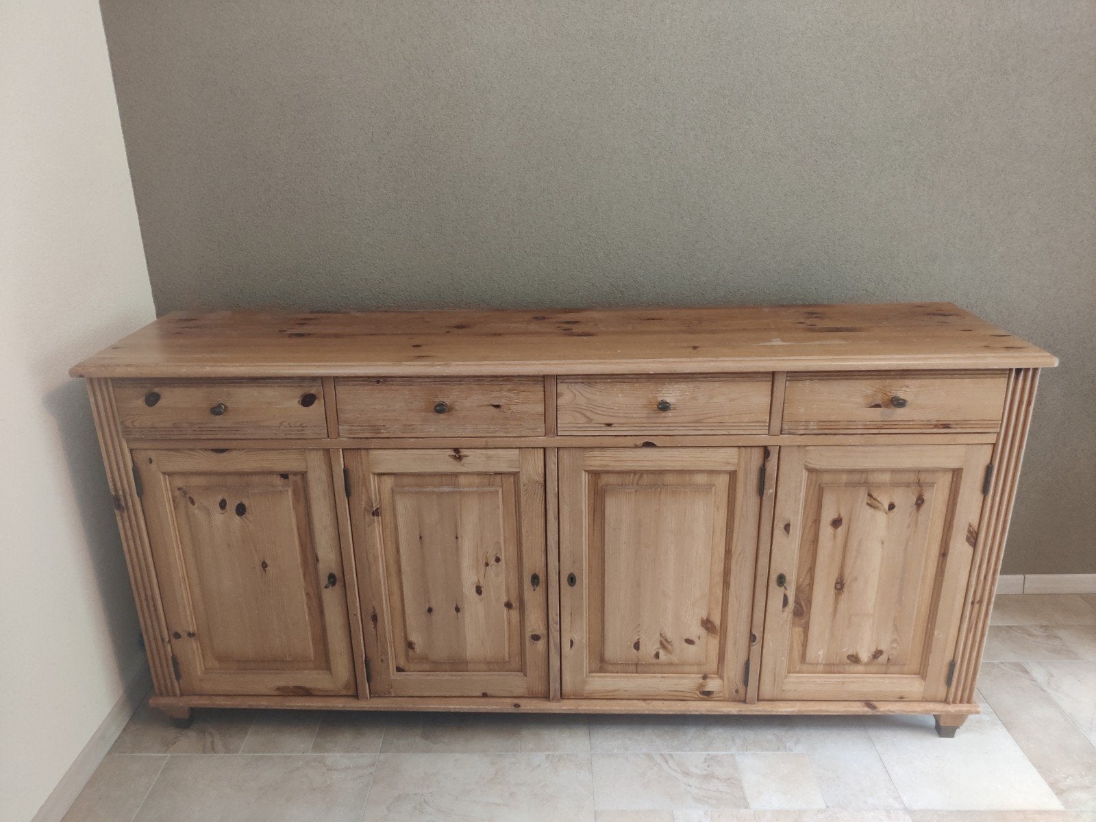 Grenen dressoir - 190x45,5x93 cm (LBH), Ophalen, Gebruikt, Met deur(en), 150 tot 200 cm