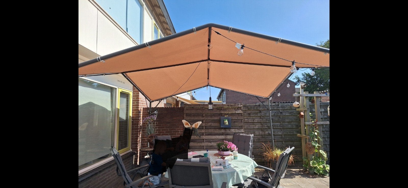 Paviljoentent 350x350 cm met 2 doeken (1 doek nieuw)), Tuin en Terras, Partytenten, Ophalen, Minder dan 4 meter, Zo goed als nieuw
