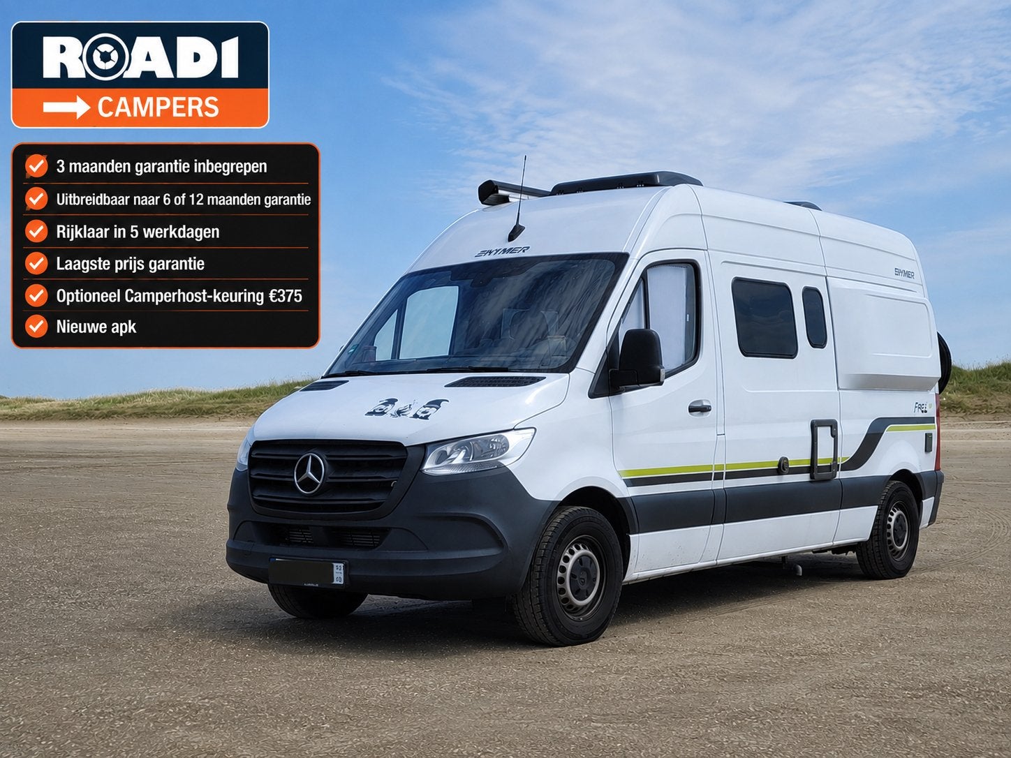 Hymer Free S 600 Mercedes Sprinter | 34.500 km | Lithium, Caravans en Kamperen, Campers, Buscamper of Camperbus, Ringverwarming