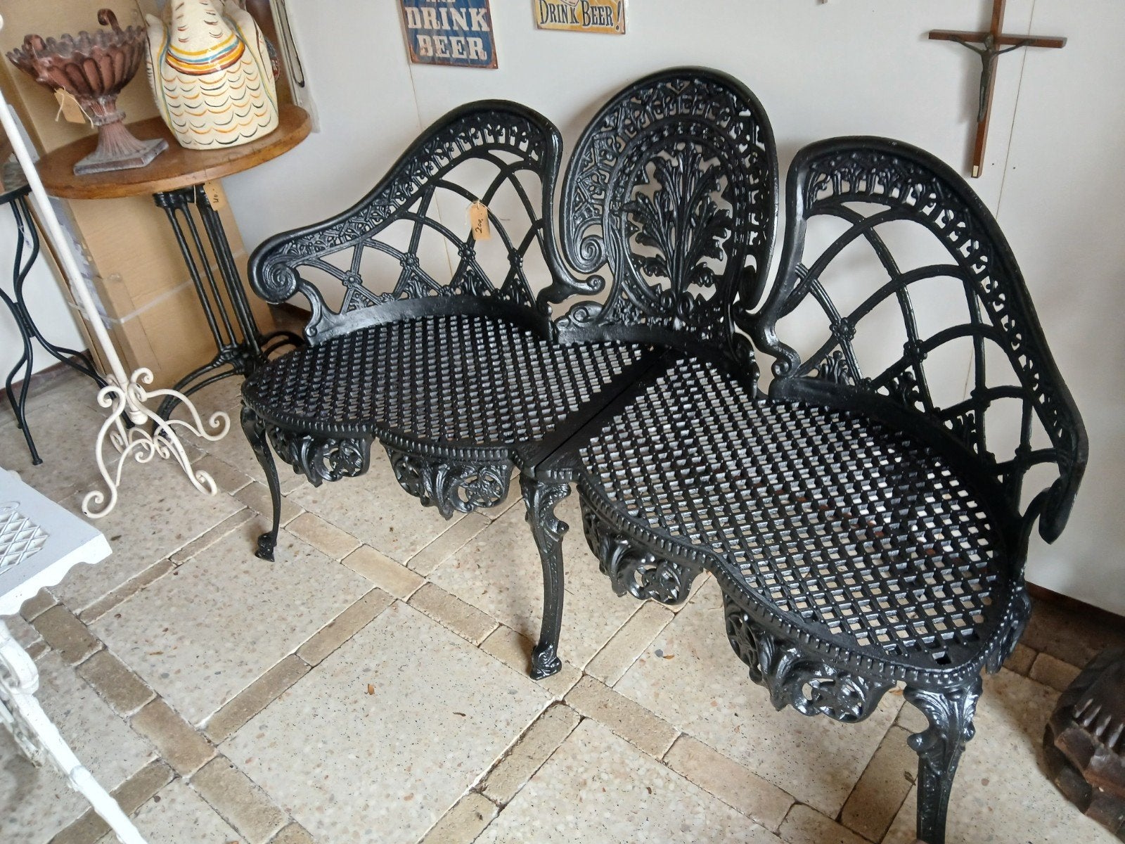 Brocante tuinbank, Ophalen, Aluminium