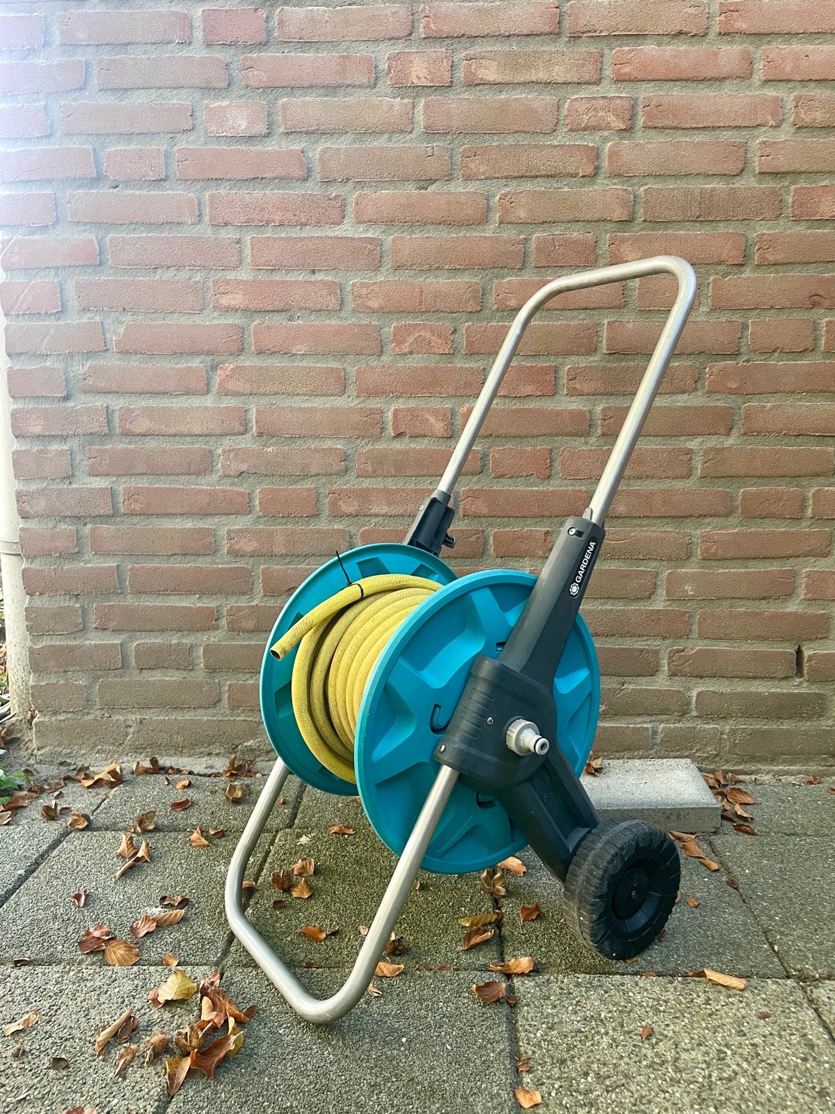 Gardena Tuinslanghaspel met slang, Tuin en Terras, Ophalen, Gebruikt, Tuinslanghaspel