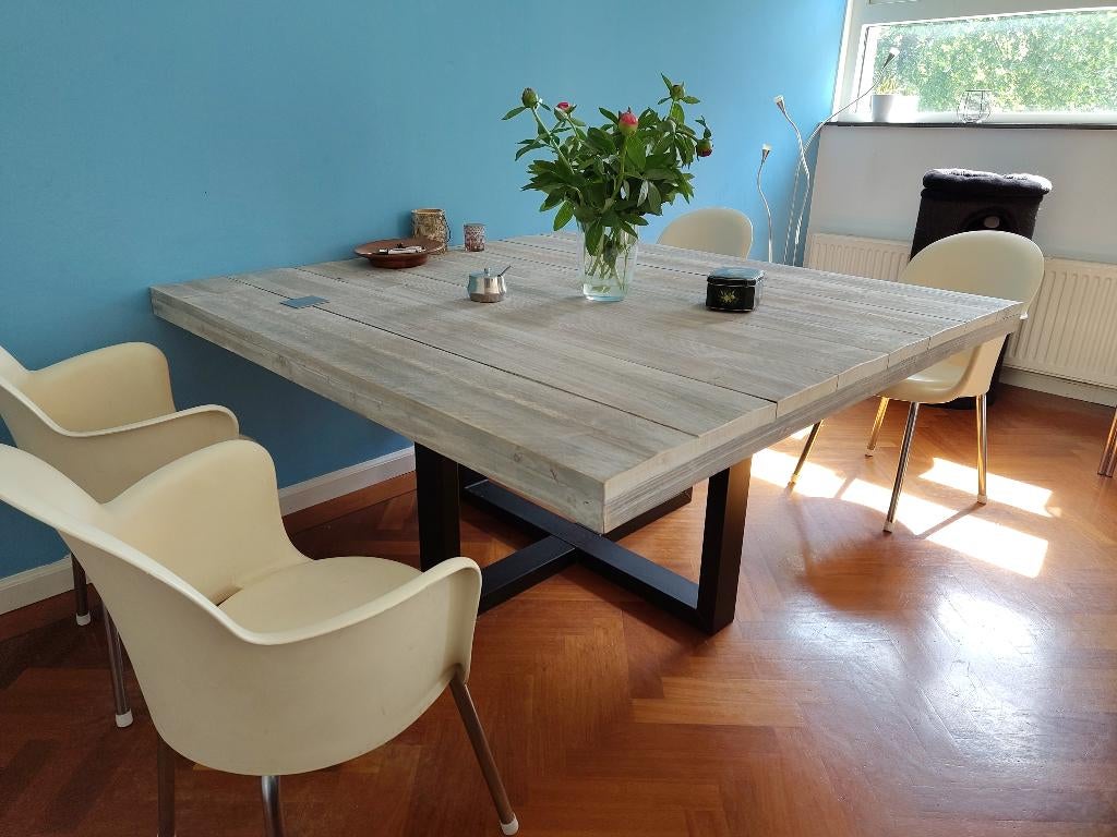 Eettafel steigerhout, Huis en Inrichting, Tafels | Eettafels, 150 tot 200 cm, Vierkant, Vijf personen of meer, 150 tot 200 cm