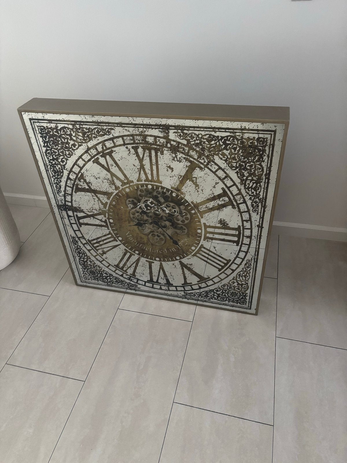 Grote wandklok Richmond Owen klok, Ophalen, Goud, Wandklok, Zichtbaar uurwerk