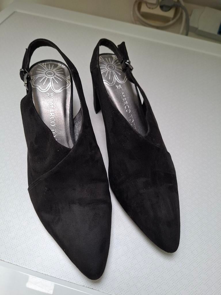 Marco Tozzi Zwarte Slingback Pumps Maat 38, Kleding | Dames, Schoenen, Zo goed als nieuw, Pumps, Zwart, Ophalen of Verzenden