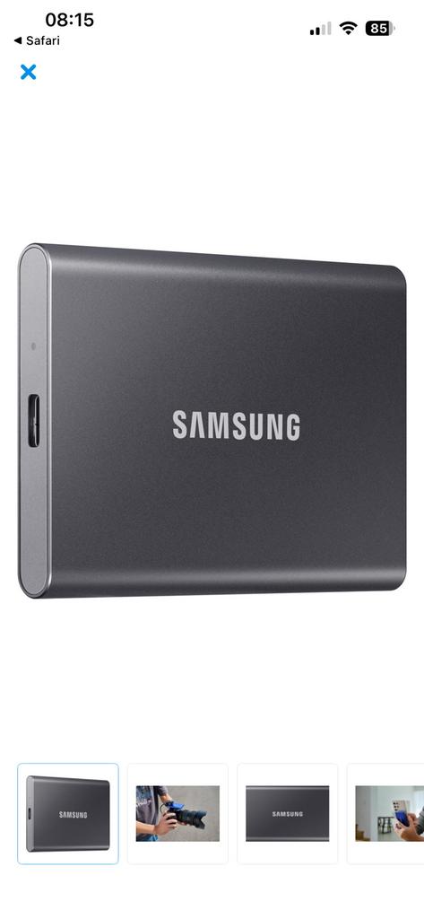 Samsung T7 2TB, Computers en Software, Harde schijven, Ophalen, SSD, Zo goed als nieuw, Desktop