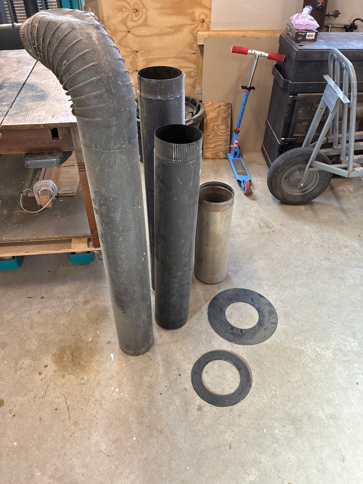 Kachelpijp diverse enkelwandig zwart 150mm, Ophalen, Gebruikt, Hout, Houtkachel