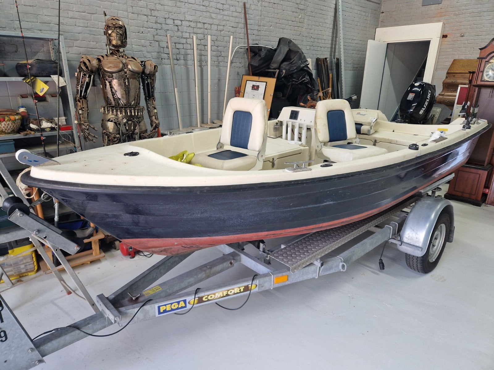 Stabiele visboot met Suzuki buitenboordmotor, Watersport en Boten, Ophalen, Gebruikt, Overige typen, Motorboot