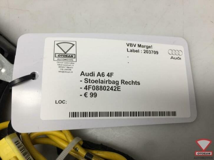 audi a6 4f stoelairbag stoel airbag rechts 4f0880242e, Gebruikt, AUDI AG, Auto-Union-Strasse 1
85045  Ingolstadt, DE, Kundenbetreuung@audi.de