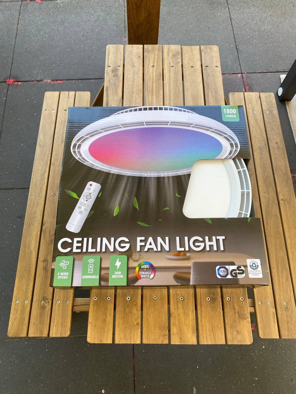 Plafondventilator met LED-verlichting en afstandsbediening, Ophalen, Nieuw, Kunststof, Overige fittingen