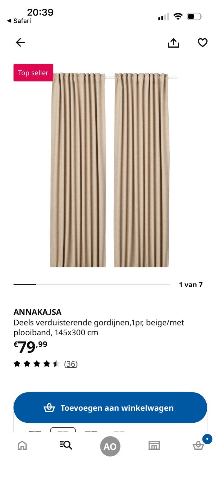 ANNAKAJSA Twee paar deels verduisterende gordijnen, beige, Huis en Inrichting, Plooiafwerking, 300 cm, Beige, 145 cm