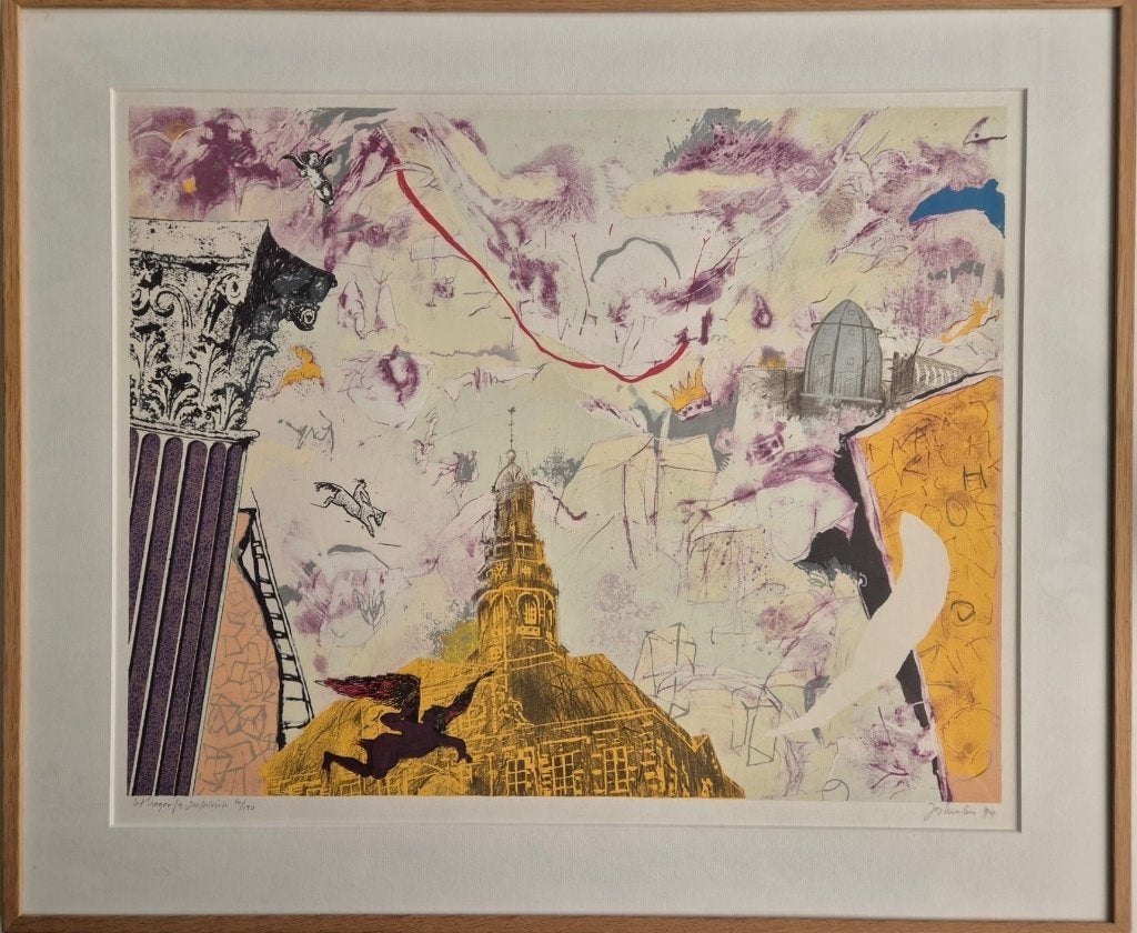 Zeefdruk/Litho Maastricht van Jos Keulen 1994, Antiek en Kunst, Kunst | Litho's en Zeefdrukken, Lithografie, Gelimiteerde oplage