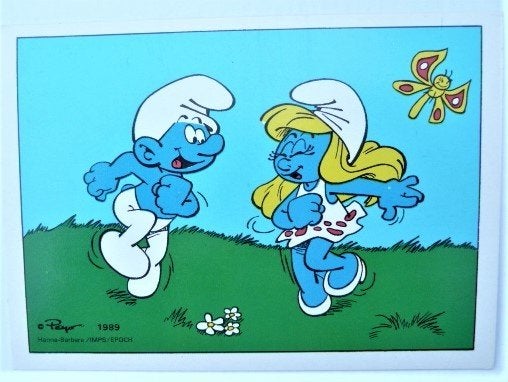 zelfgemaakte smurfen verjaardagskaart nieuw EN ANSICHTKAART, Verzenden, Nieuw, Verschillende Smurfen, Gebruiksvoorwerp