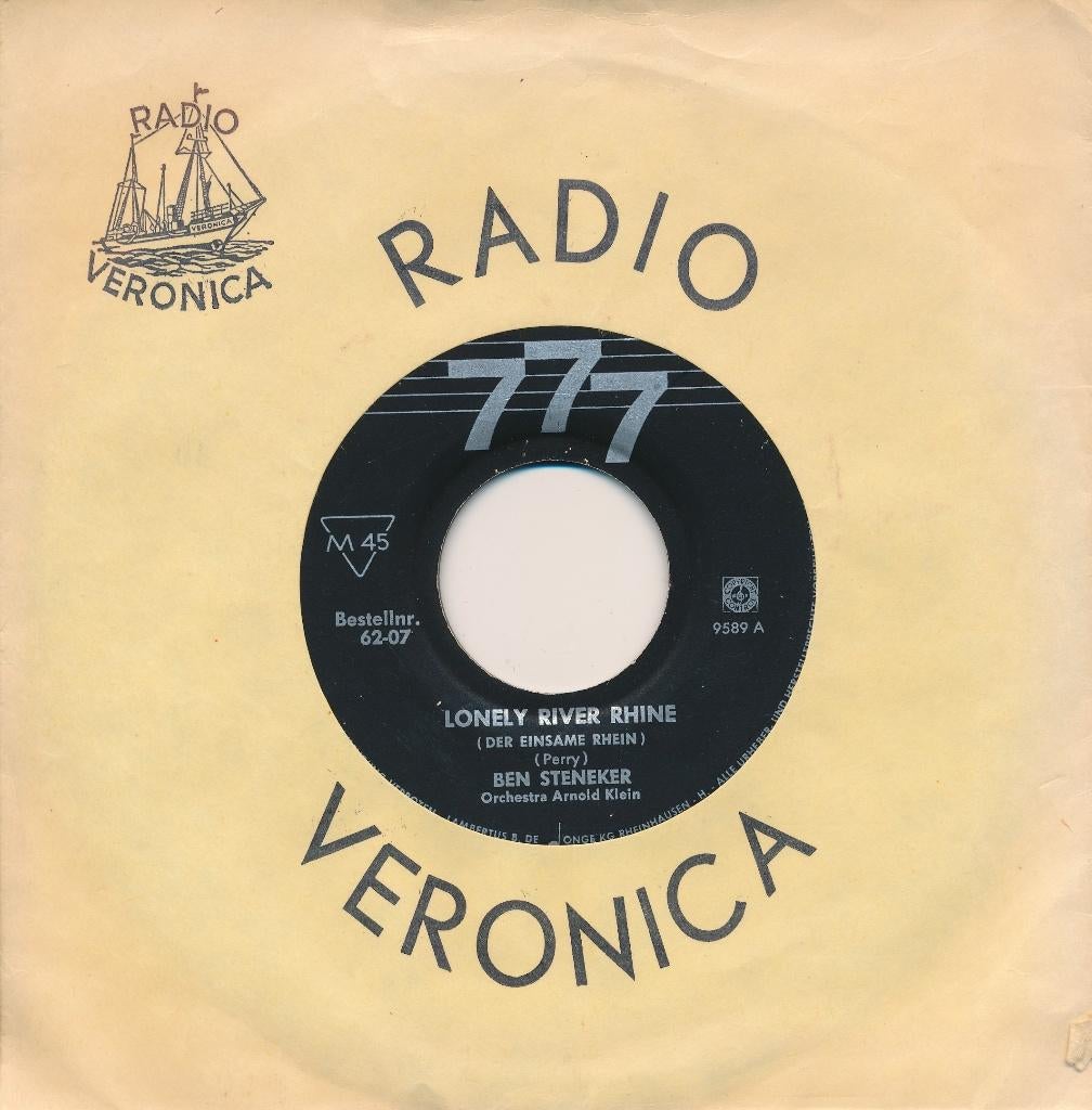 2493 Ben Steneker - Lonely river Rhine (1962), Gebruikt, 7 inch, Single, Ophalen of Verzenden