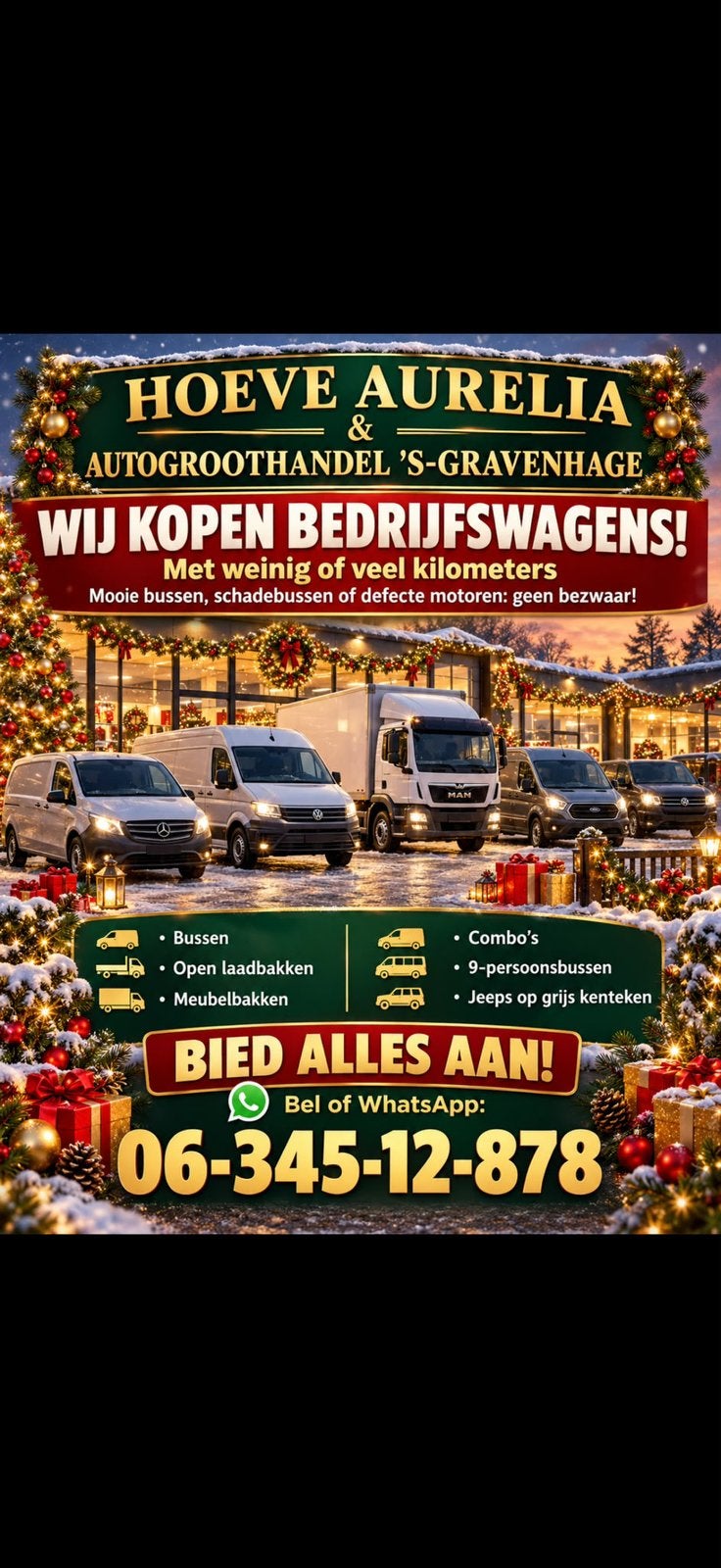 WIJ KOPEN GRAAG UW AUTO OF BUS EN JEEP BEL, Auto's, MAN, Wit, Bedrijf, Te koop