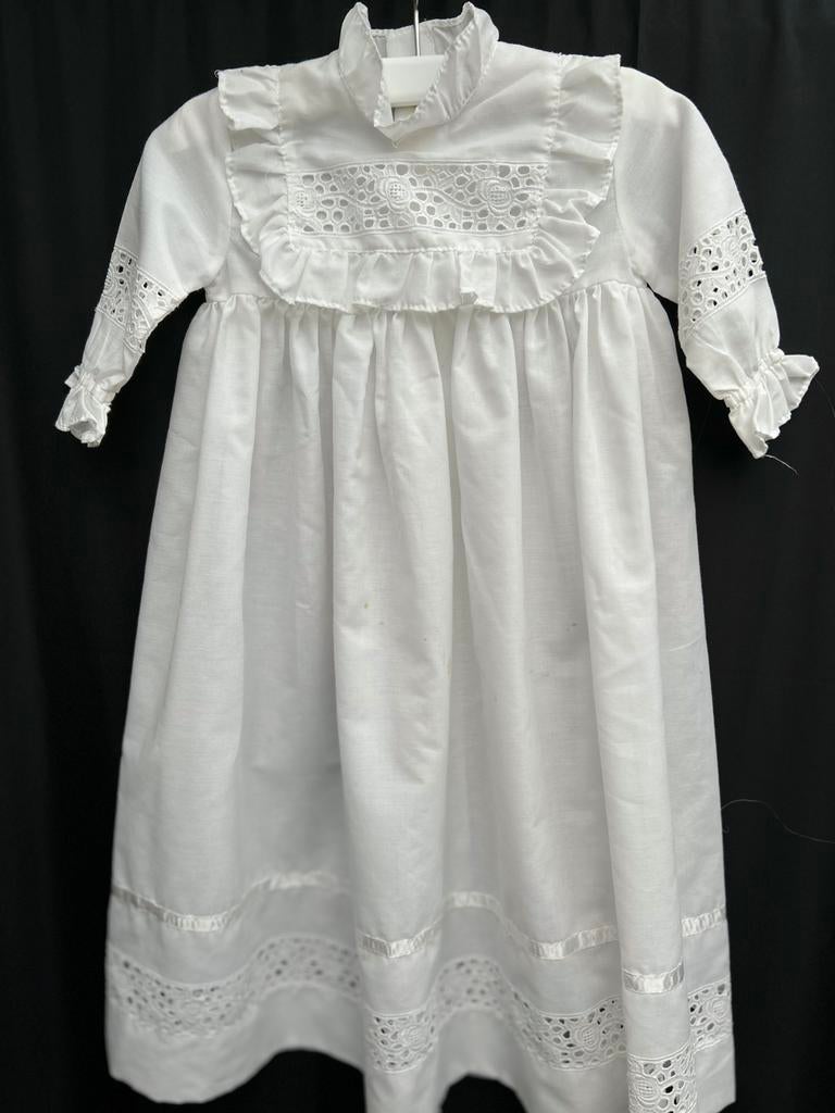 Oud Antieke vintage doopjurk broderie kant wit, Ophalen of Verzenden, Kinderen