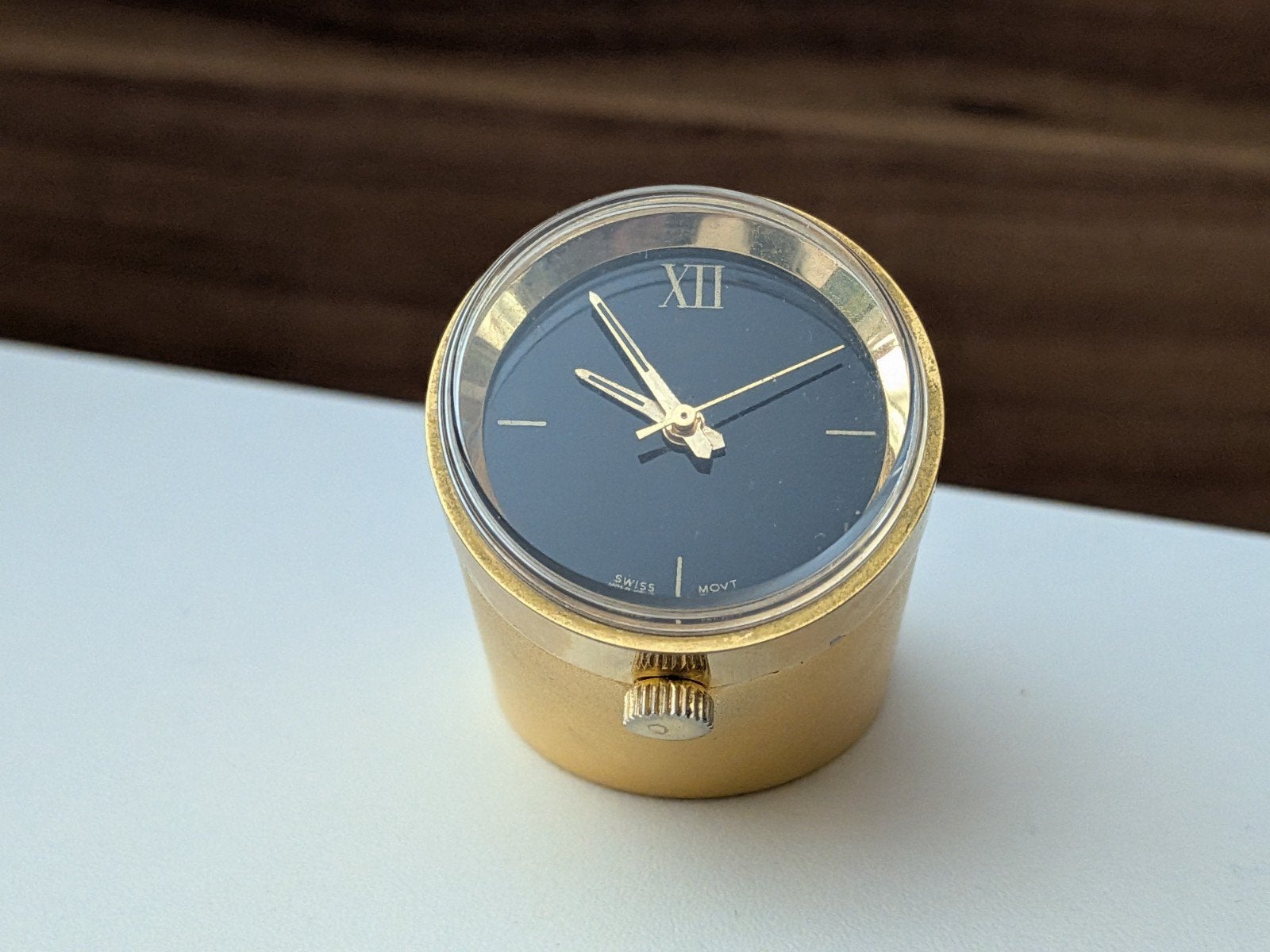 Vintage Bureau Klokje - Opwind Uurwerk - made in Hong K, Ophalen of Verzenden