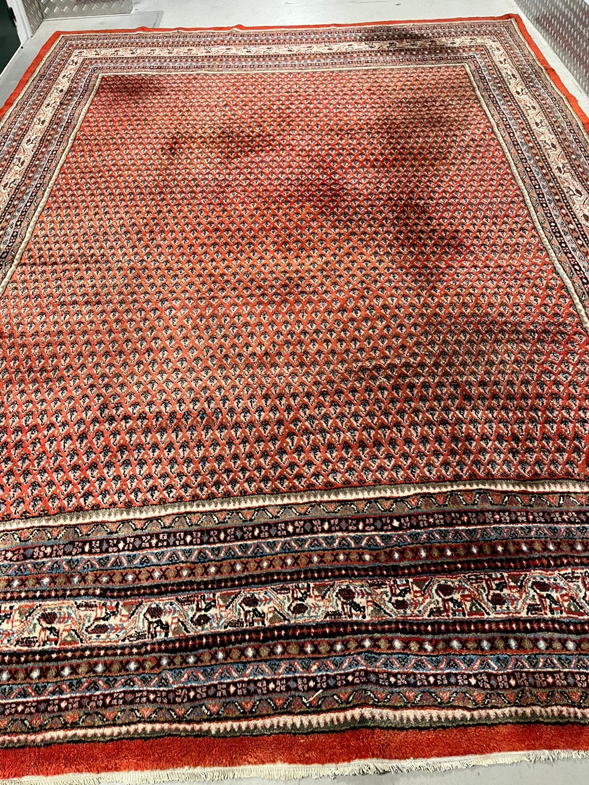 Perzische tapijt handgemaakte saruok 377x275,, Ophalen, Gebruikt, 200 cm of meer, 200 cm of meer