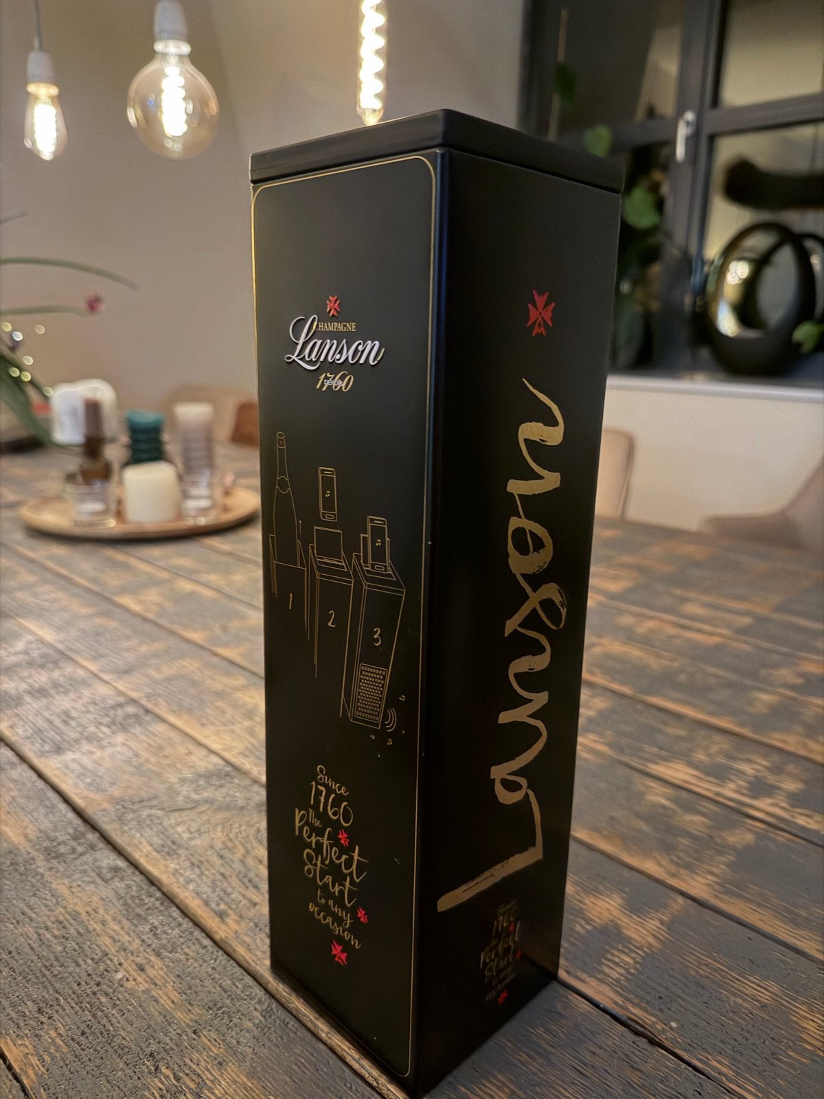 Lanson Champagne Blik - Decoratieve Opbergdoos, Verzamelen, Ophalen of Verzenden, Zo goed als nieuw, Overige, Overige merken