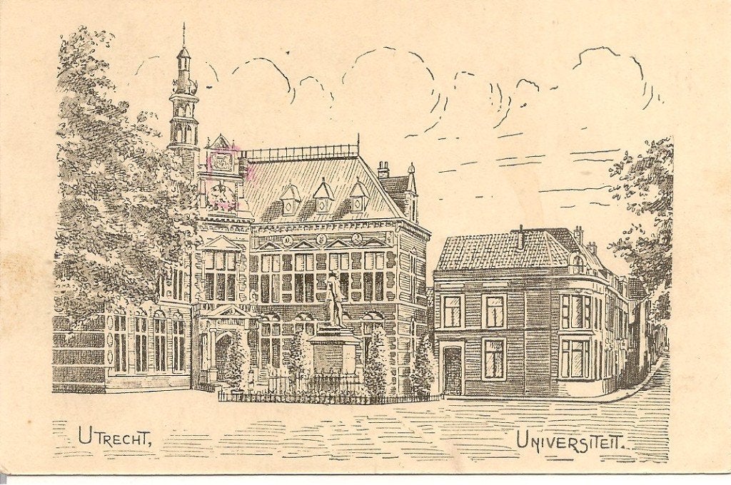 Oude ansichtkaart Universiteit Utrecht, Ophalen of Verzenden, 1940 tot 1960, Gelopen, Utrecht