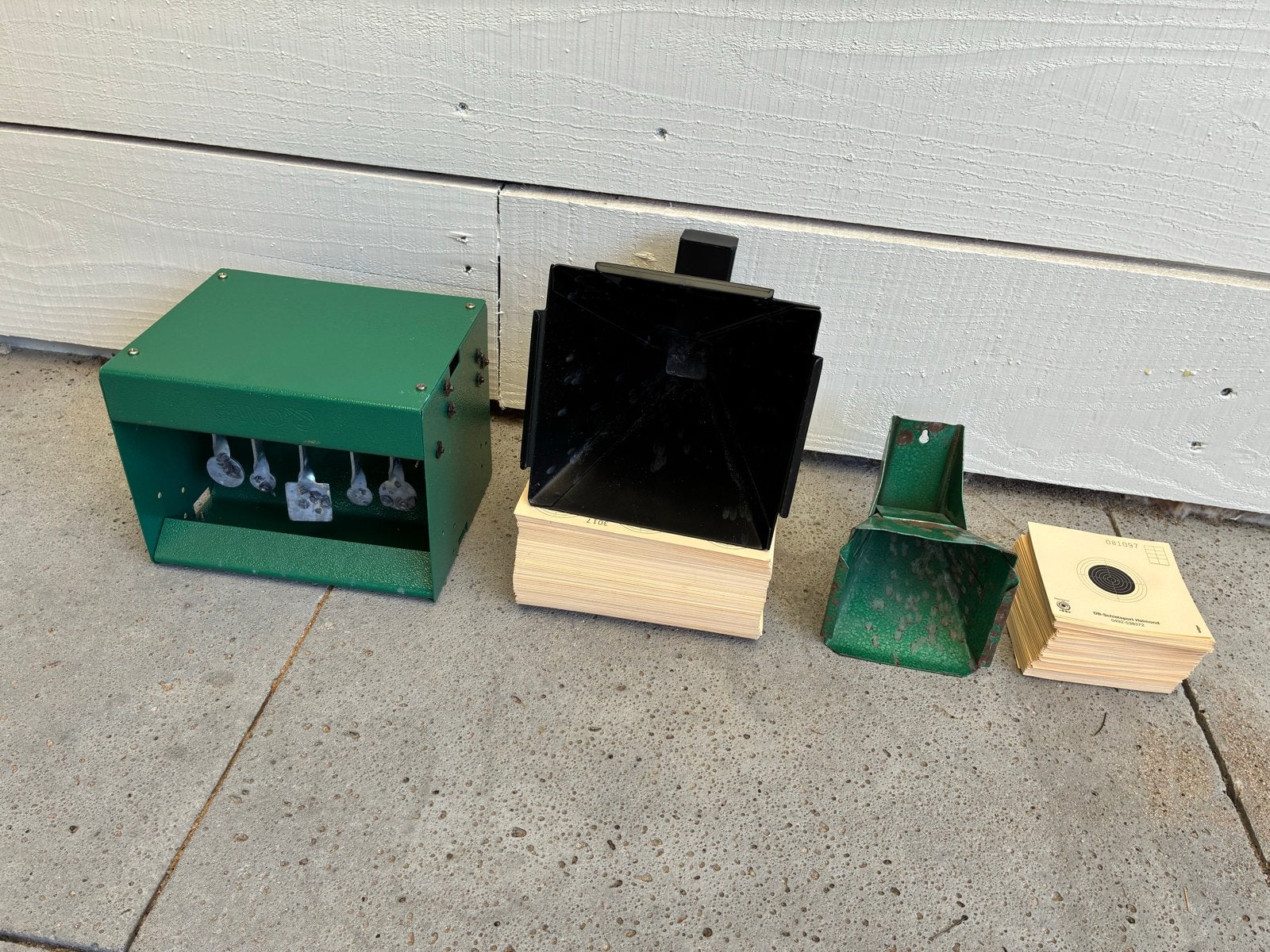 Gamo schietdoel, 2 kogelvangers en pellet box, Ophalen, Gebruikt