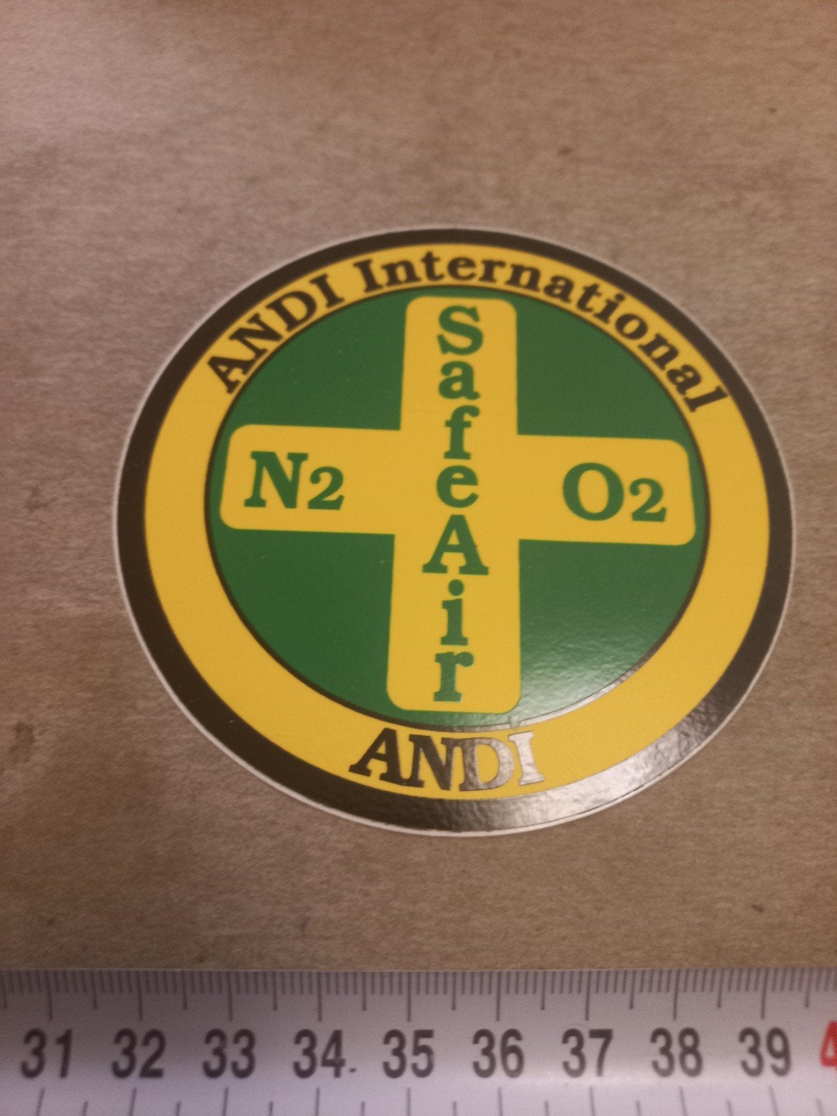 ANDI International SafeAir N2 O2 Sticker Duikuitrusting, Ophalen of Verzenden, Nieuw, Sport