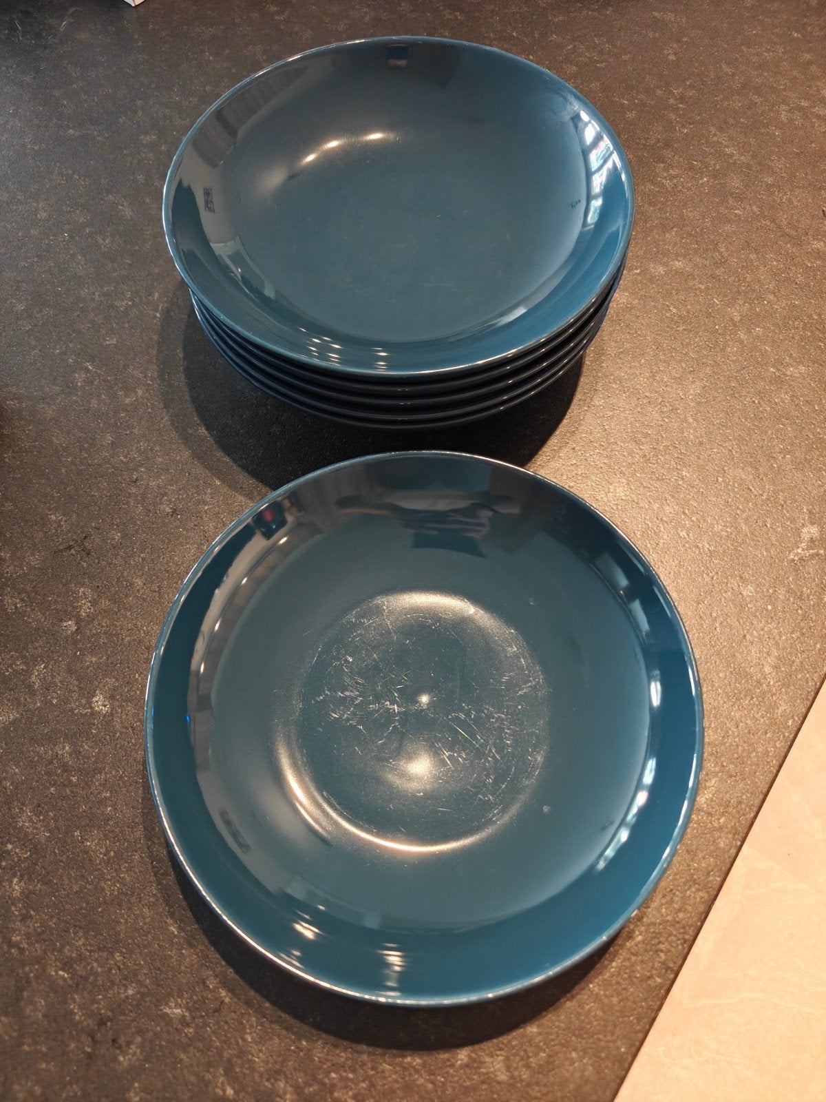 IKEA servies: Borden + Mokken (24-delig) - Licht/Donkerblauw, Ophalen, Gebruikt, IKEA, Bord(en)