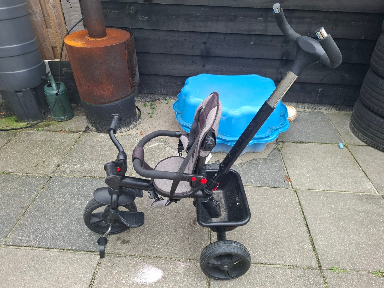 Duwfiets, Ophalen, Gebruikt, Duwstang