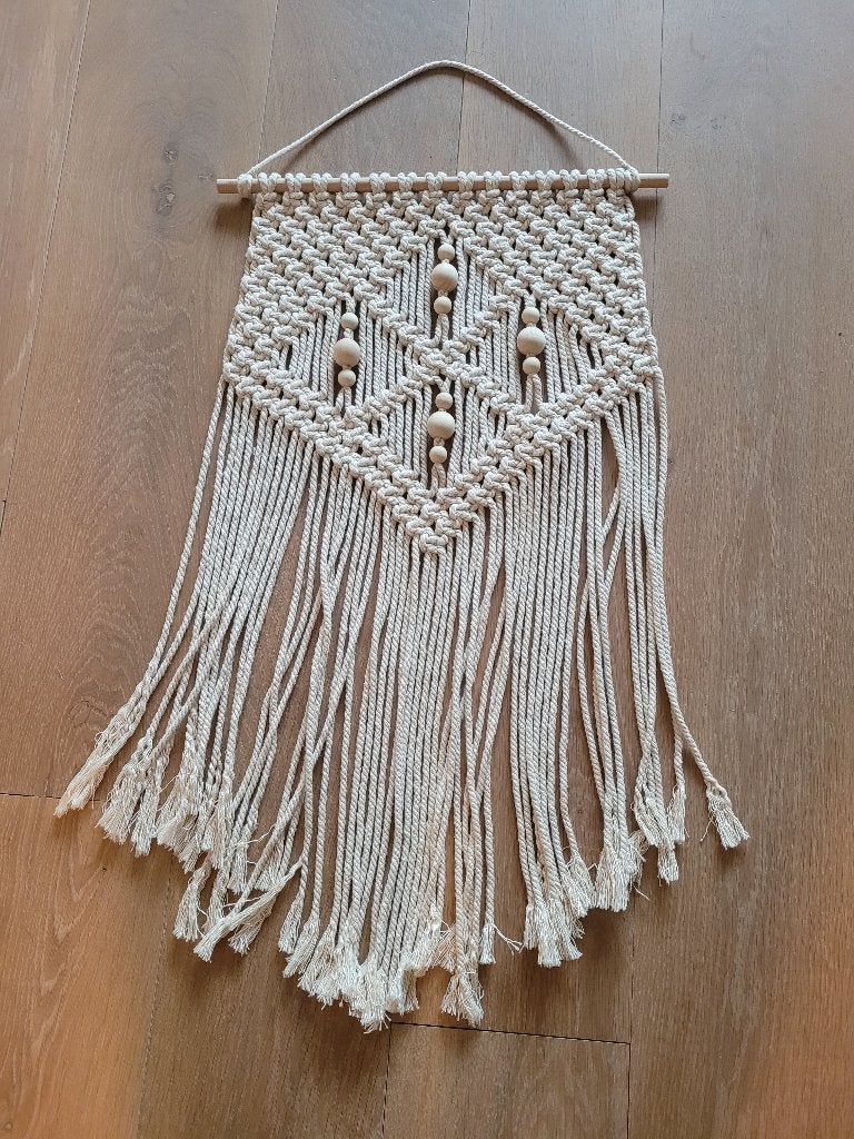 wandkleed touw macramé MOOI !!!!!, Huis en Inrichting, 40 cm, Boho, Wandkleed, Ophalen of Verzenden