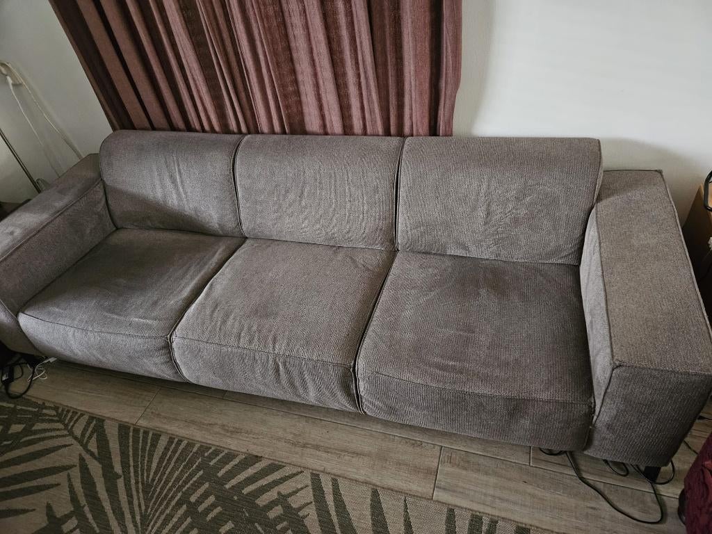 3zits bank beige wehkamp Brent, Ophalen, 250 tot 300 cm, Gebruikt, Driepersoons