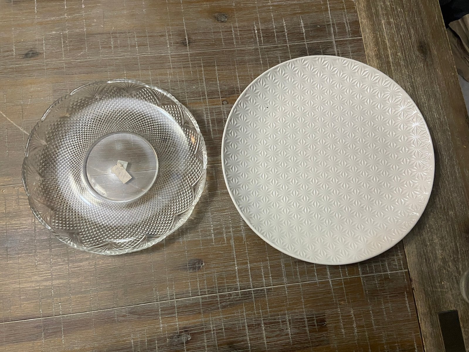 Zeldzame antieke schaal / bord kristal + pizzabord, Ophalen of Verzenden, Zo goed als nieuw, Rond
