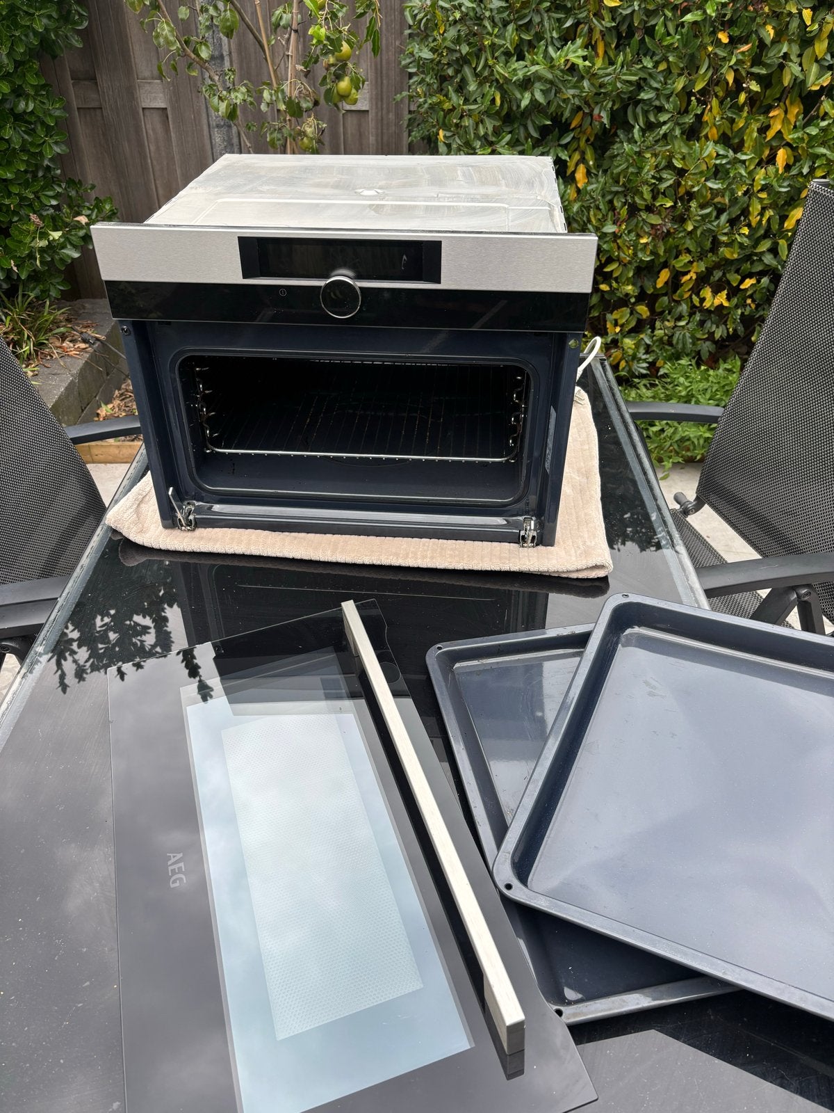 Combi magnetron - perfecte staat, nismaat 45cm, Witgoed en Apparatuur, Ovens, Zo goed als nieuw, Inbouw, Combi-oven, AEG, 45 tot 50 cm