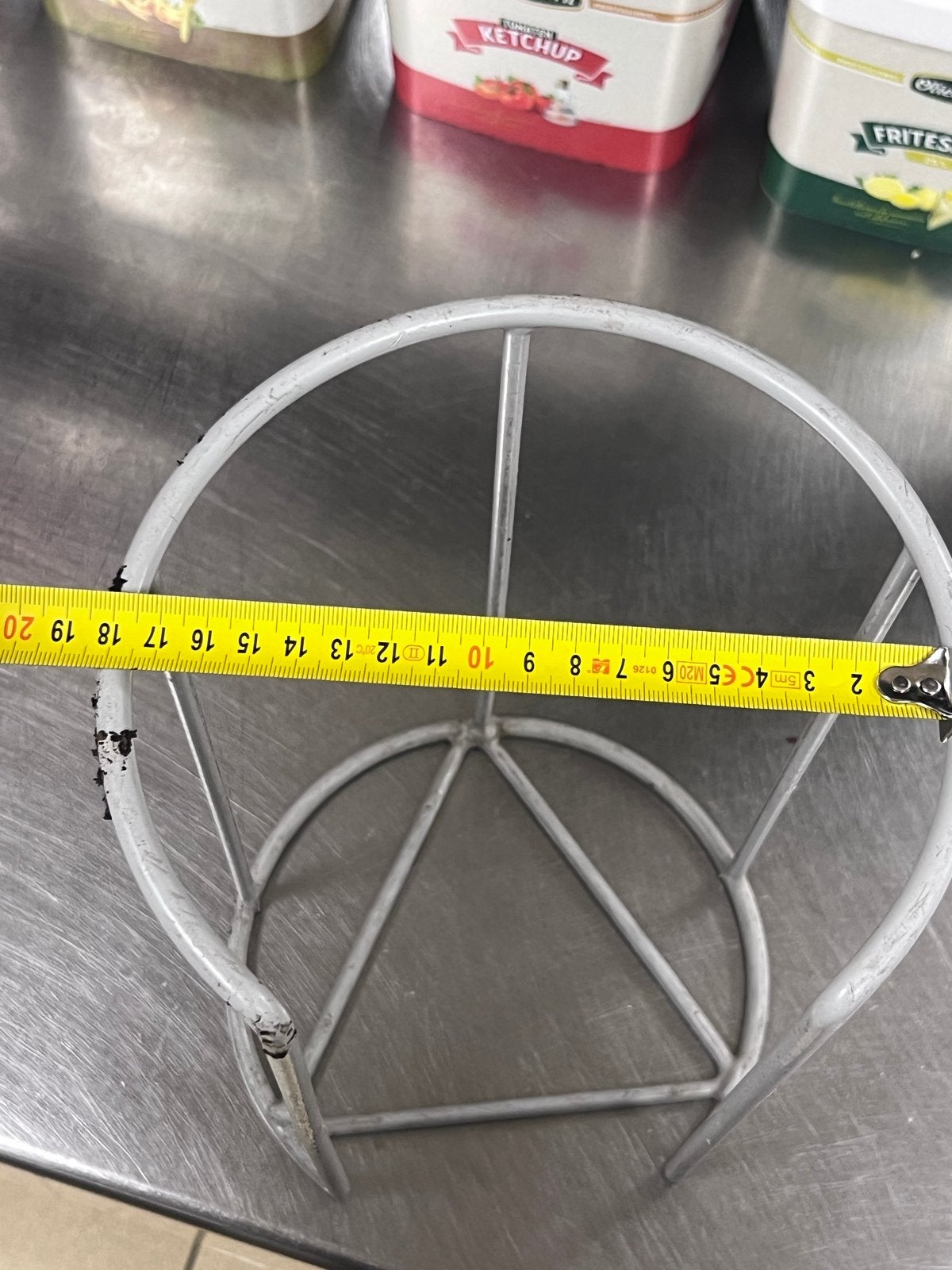 4 stuks Metalen bordenrek - Wit - Diameter 19 cm, Ophalen, Gebruikt, Overige merken, Overige typen