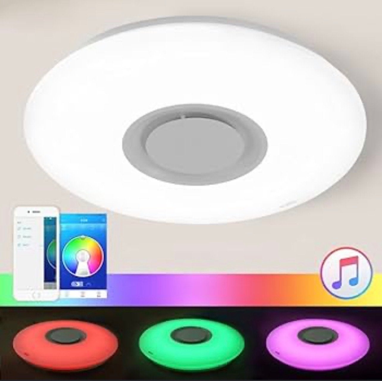 Nieuwe Plafondlamp met Afstandsbediening en Bluetooth Speake, Ophalen of Verzenden, Nieuw
