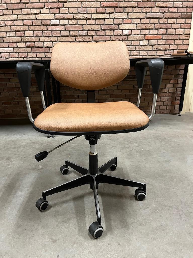 gispen bureaustoel vintage, Huis en Inrichting, Ophalen, Gebruikt, Bruin, Bureaustoel
