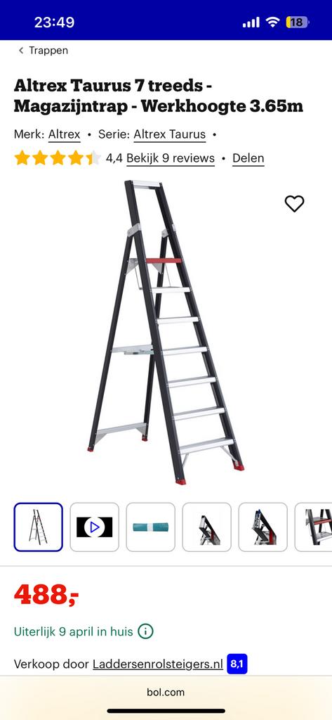 Zgan Altrex pro + 7-treeds ladder te koop!! (Twv: €500), Doe-het-zelf en Verbouw, Ladders en Trappen, Ophalen, Zo goed als nieuw