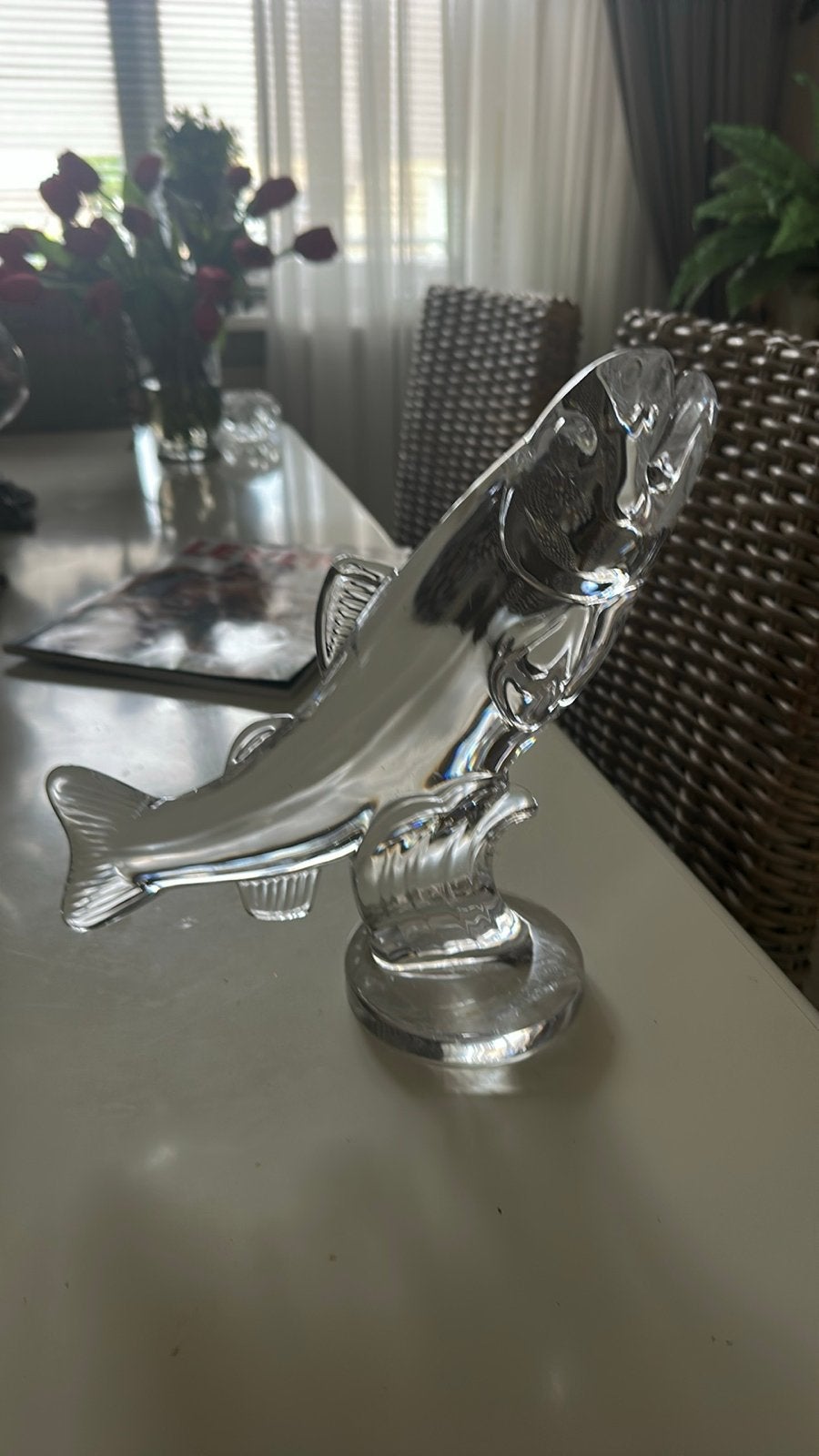 Sèvres Kristallen Zalm Sculptuur - Prachtig Decoratief, Antiek en Kunst, Ophalen of Verzenden