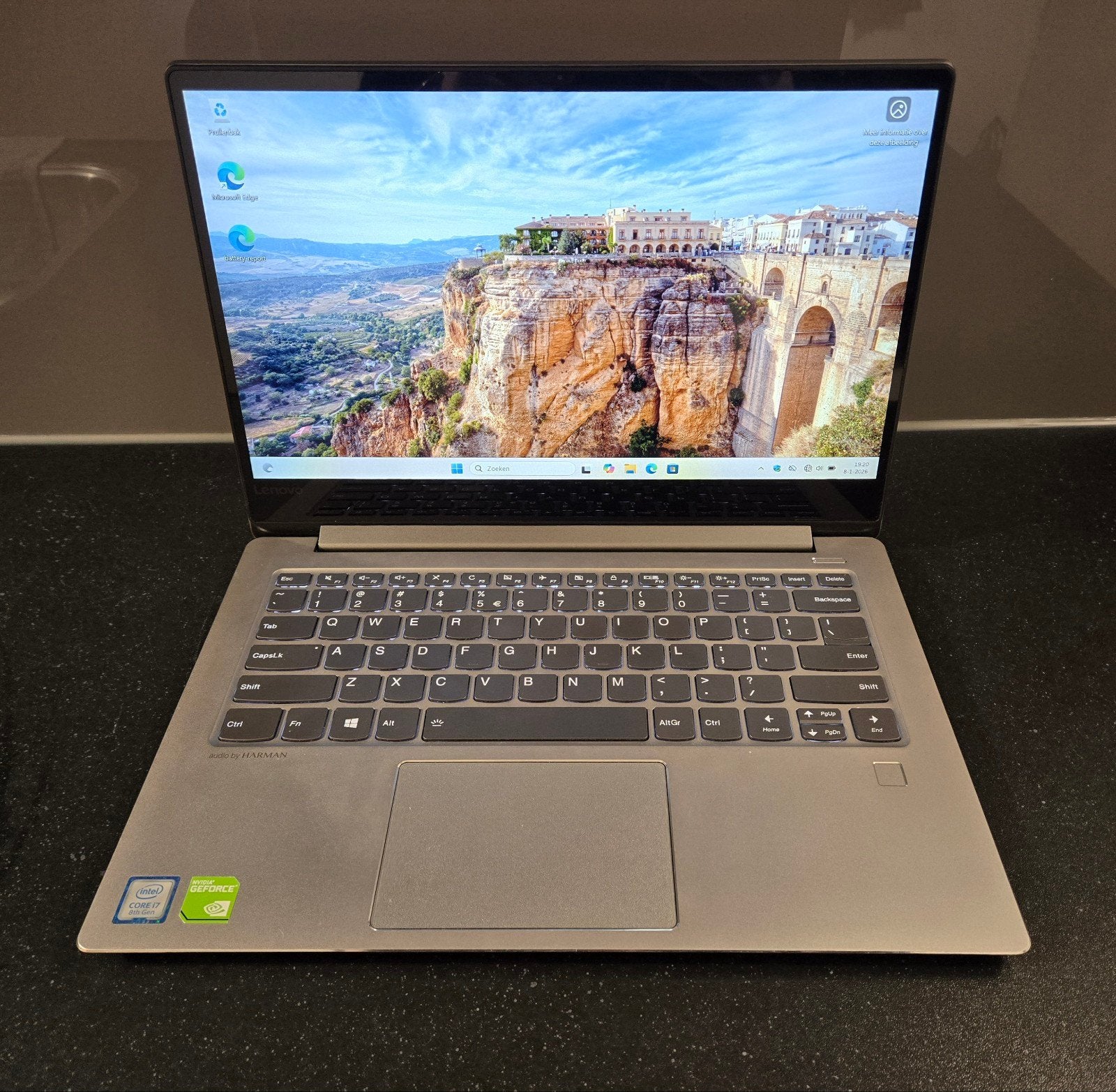Lenovo IdeaPad 530, i7, Nvidia GeForce MX150, 256 GB, 8G, 256 GB, Met videokaart, 2 tot 3 Ghz, Qwerty