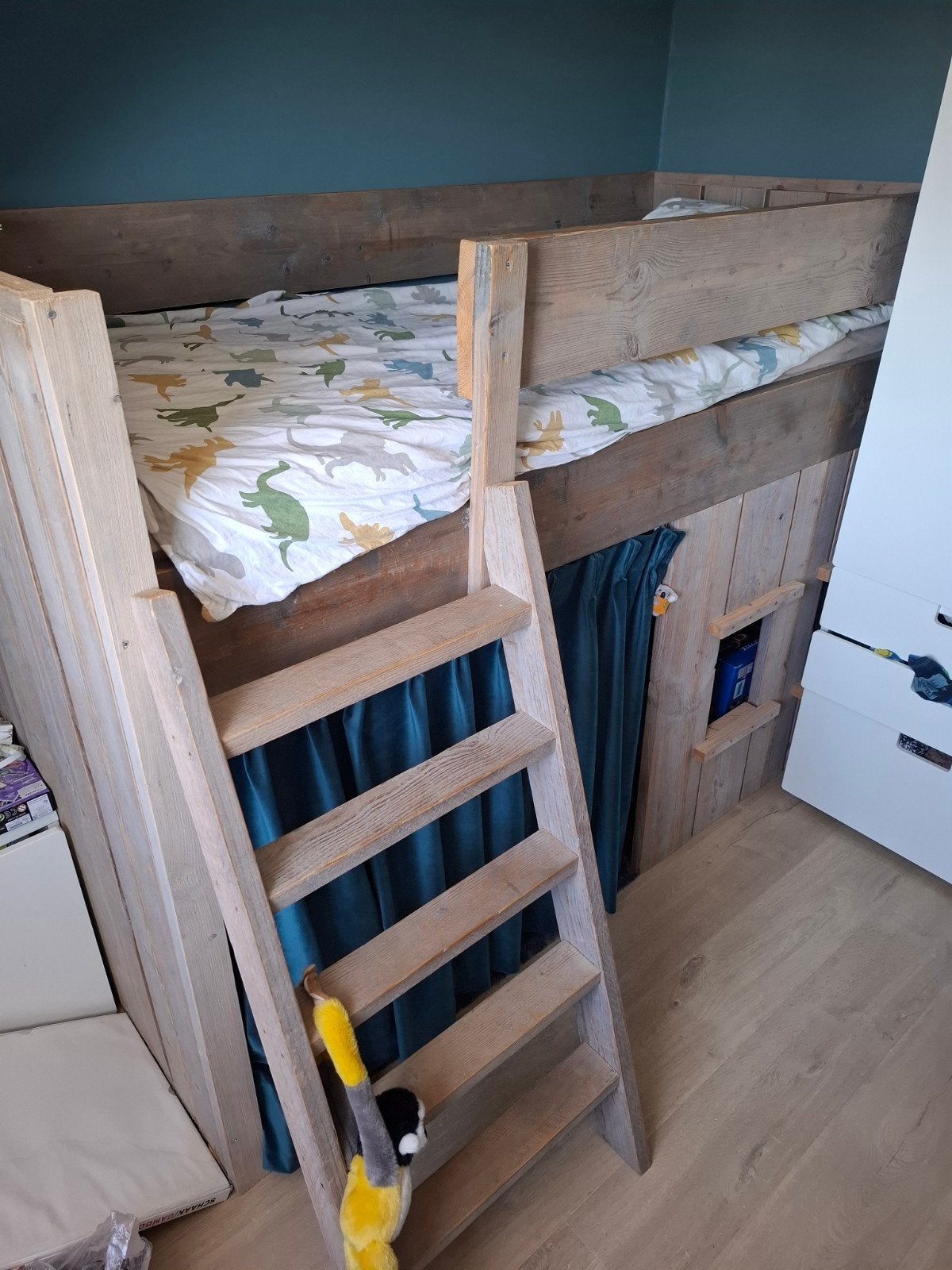 steigerhouten hoogslaper, Ophalen, Zo goed als nieuw, Hoogslaper