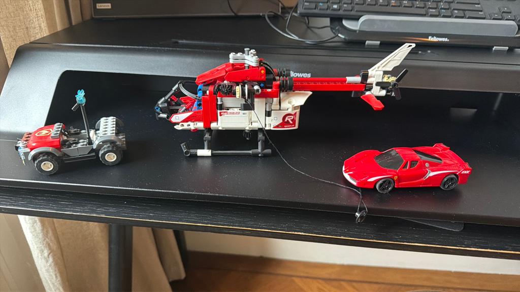 Lego brandweer helikopter en auto, Ophalen, Zo goed als nieuw