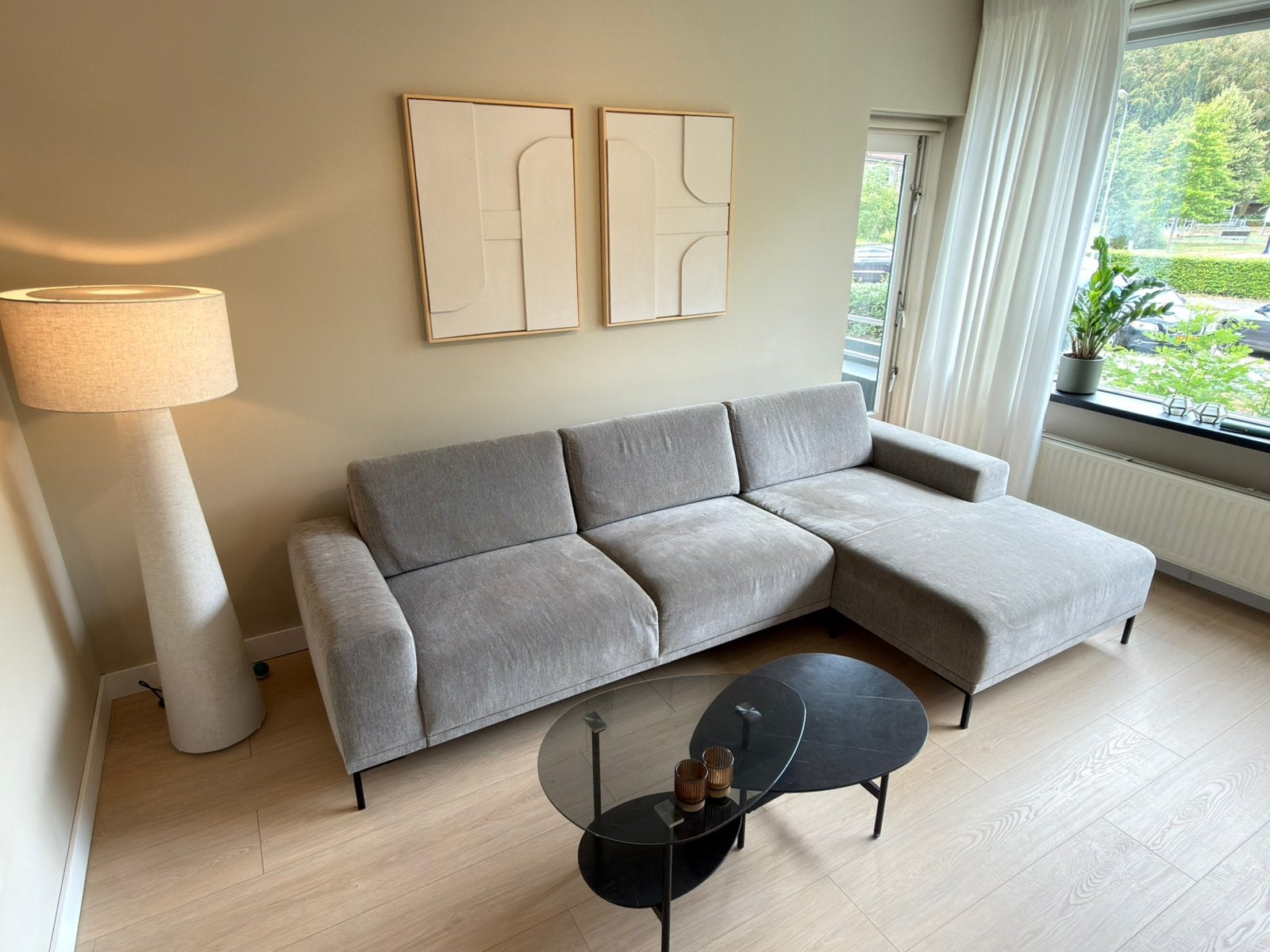 Moderne Scandinavië’s hoekbank design strak  geen schades, Huis en Inrichting, Ophalen, Gebruikt, Stof, Design eijerkamp modern