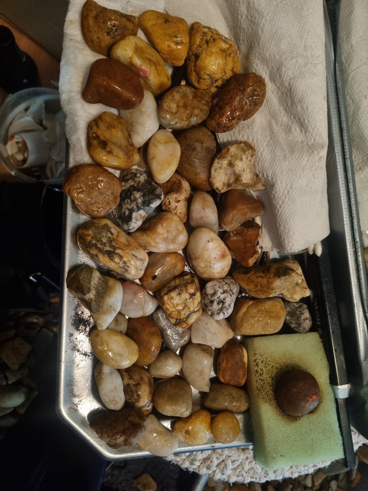 Diverse verzameling van gepolijste stenen, Verzamelen, Ophalen of Verzenden, Mineraal