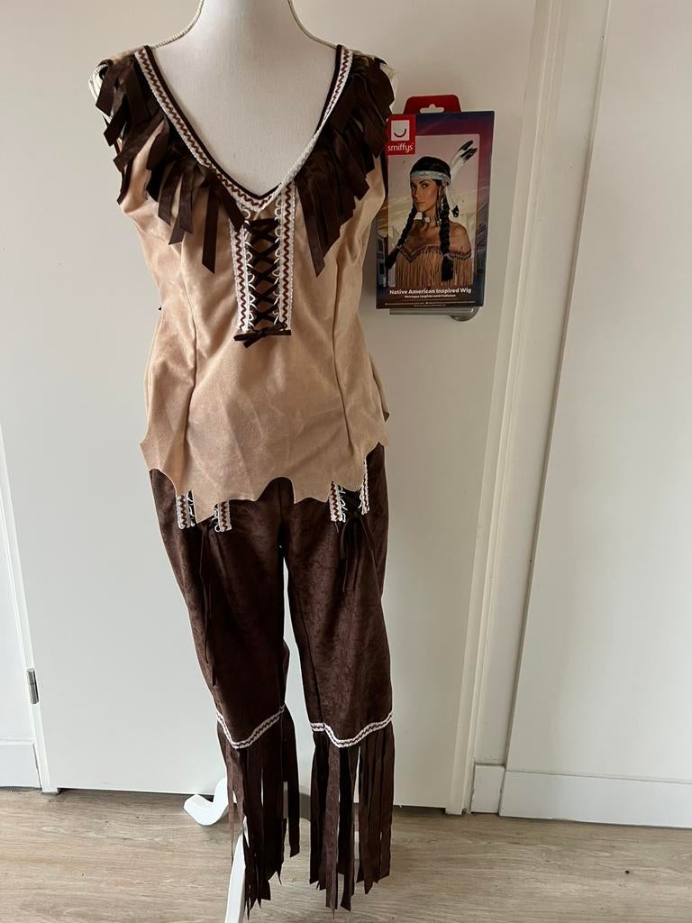 Indianen Kostuum Dames - Beige/Bruin - Maten 40-44, Carnaval, Maat 42/44 (L), Nieuw, Ophalen of Verzenden