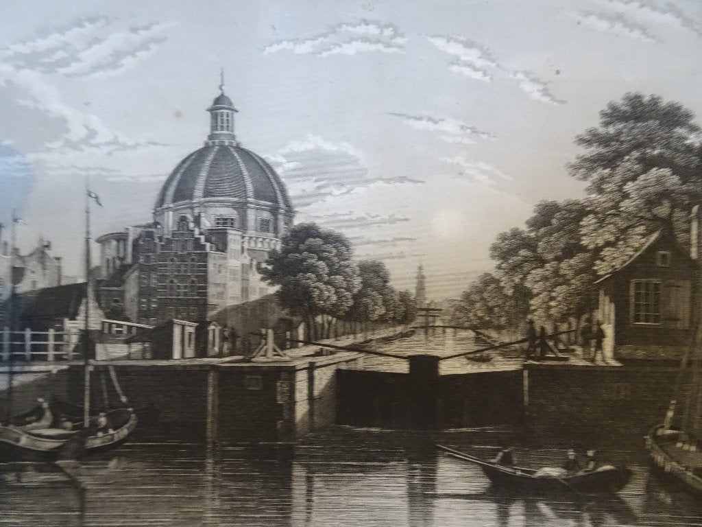 staalgravure Lutherse Koepelkerk Amsterdam, Carl Meyer 1853, Antiek en Kunst, Ophalen of Verzenden, Gravure, Origineel